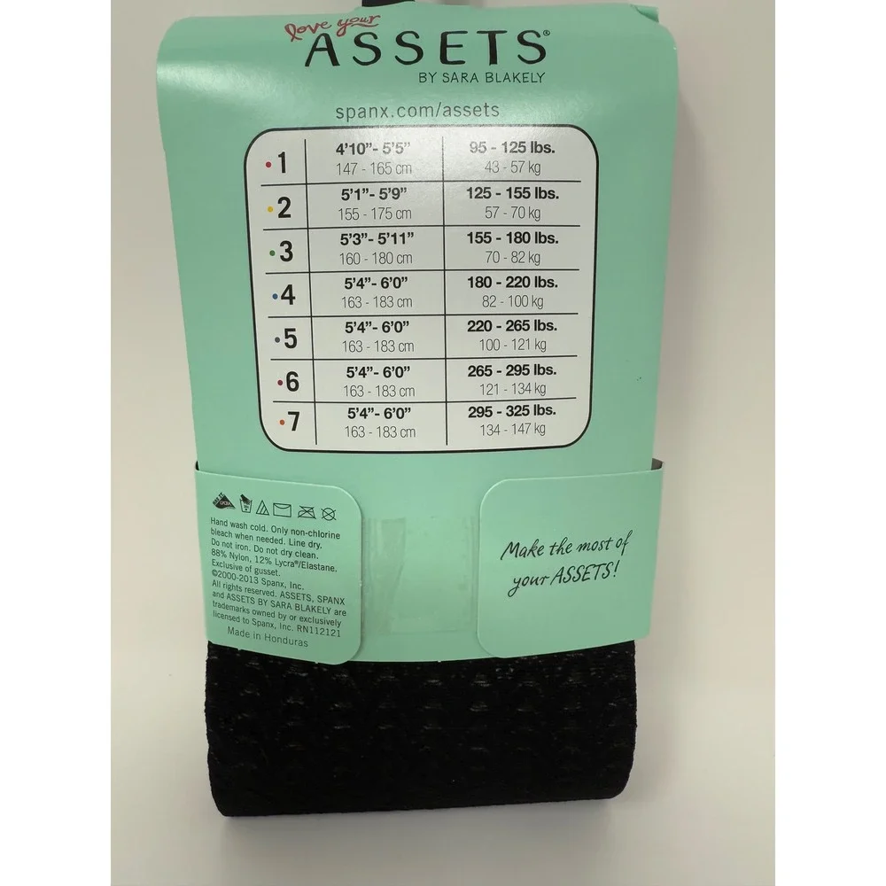 Love‎ Your Assets SPANX Textured Wish Bone Shaping Tights Size 2 Black